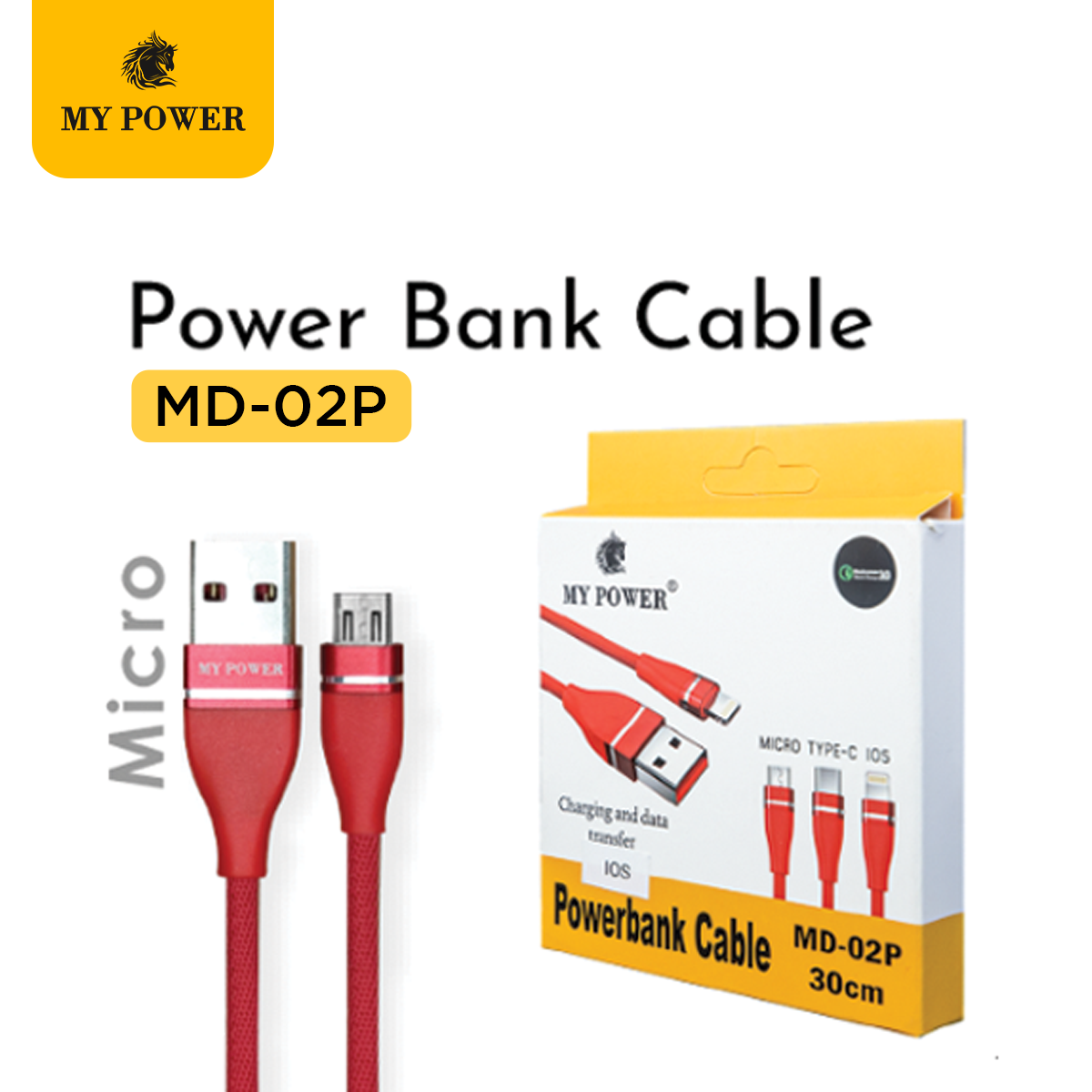 My Power Power Bank Cable Micro USB MD 02Pm