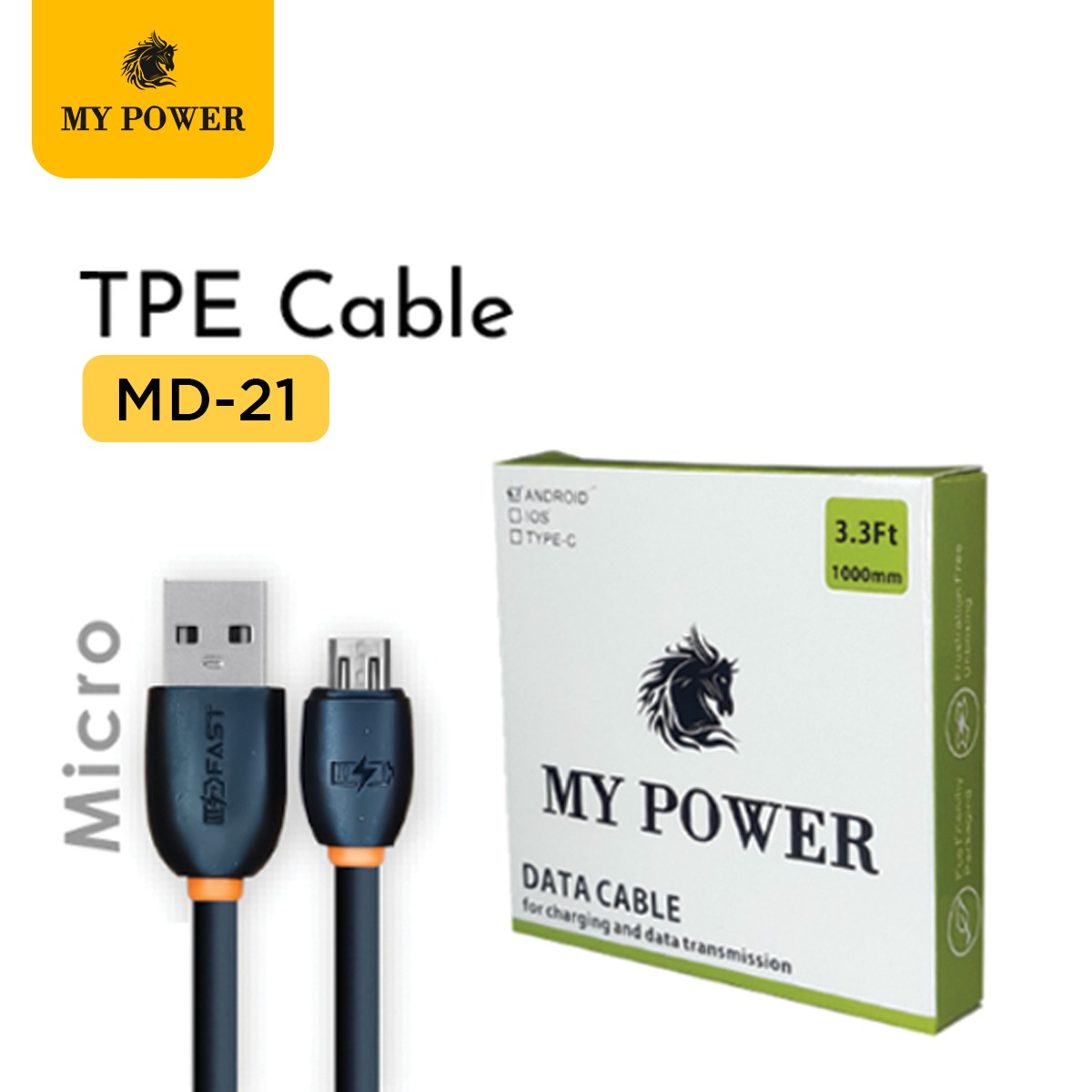 My Power Data Cable TPE Micro USB, MD 21