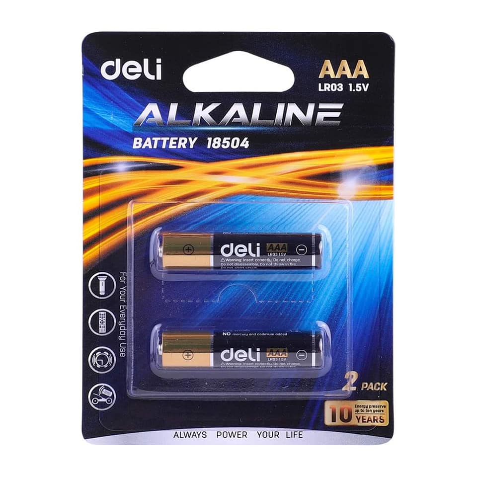 Deli Alkaline Battery AAA 2pc Set