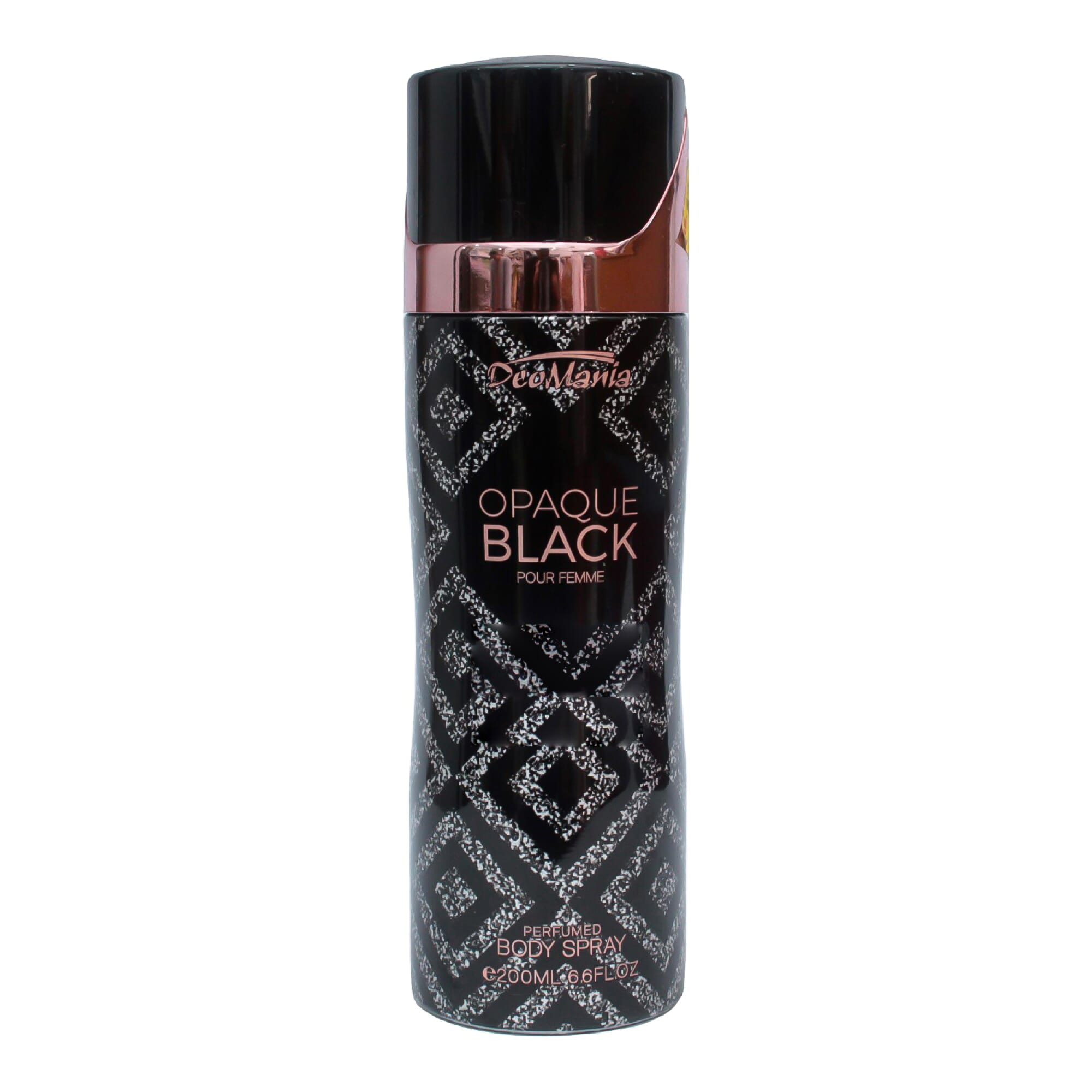 DeoMania Opaque Black Perfumed Body Spray For Women - 200 ml