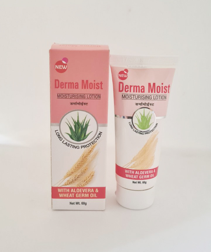Derma Moist Moisturising Lotion - With Aloevera & Wheat Germ Oil - Long Lasting Protection - 60g