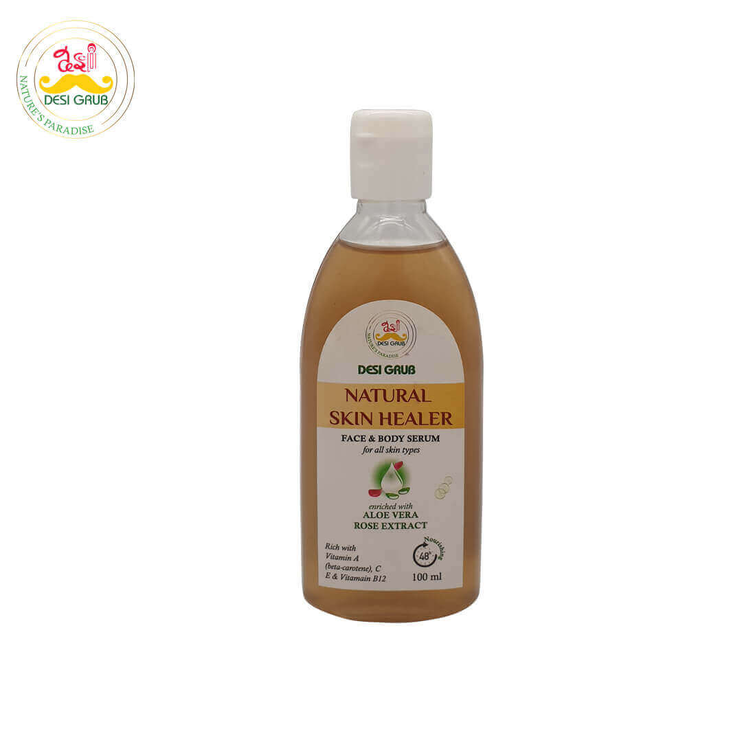 Desi Grub Natural Skin Healer - Face and Body Serum 100ml - Nourishing Moisturizer DG-NSH100