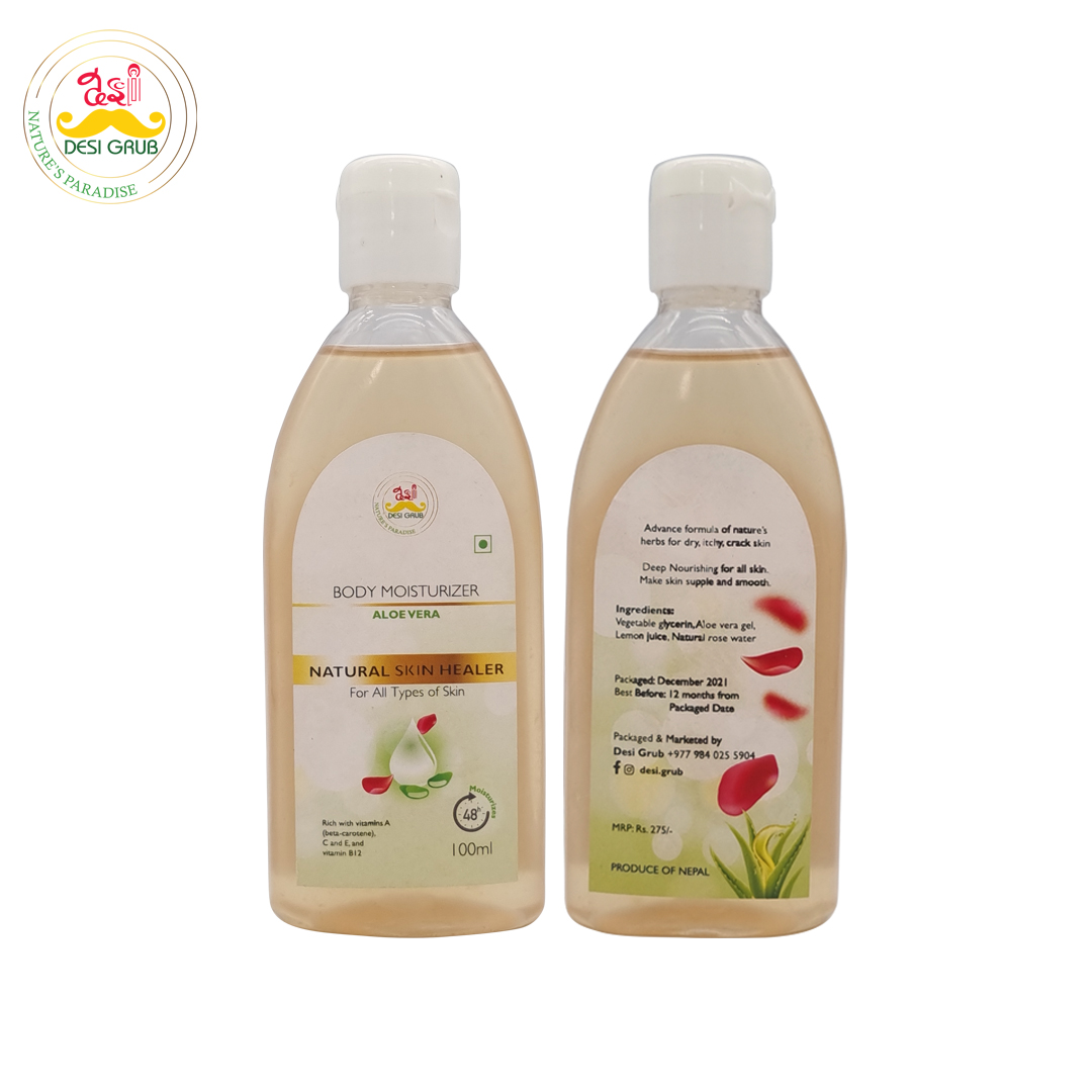Desi Grub Natural Skin Healer | Aloe Vera | Body Mositurizer for All Skin Types 100 ml