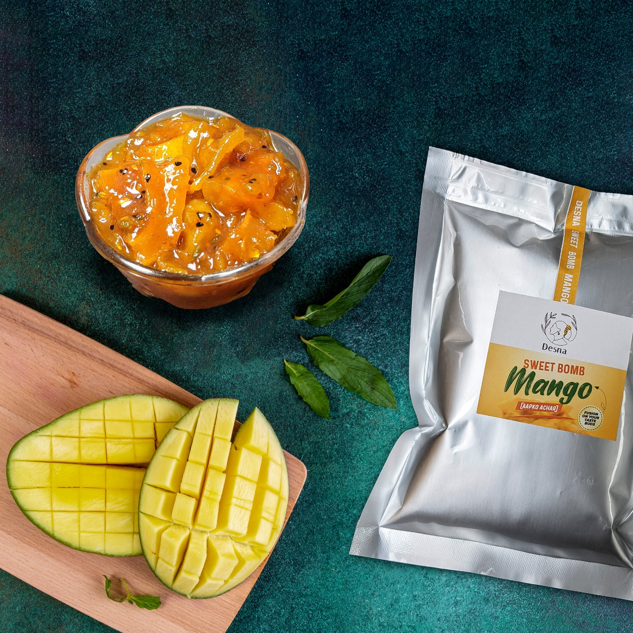 Desna Sweet Bomb Mango Achar (Refill Pack) (Guliyo Aapko Pickle)- 450 GMS