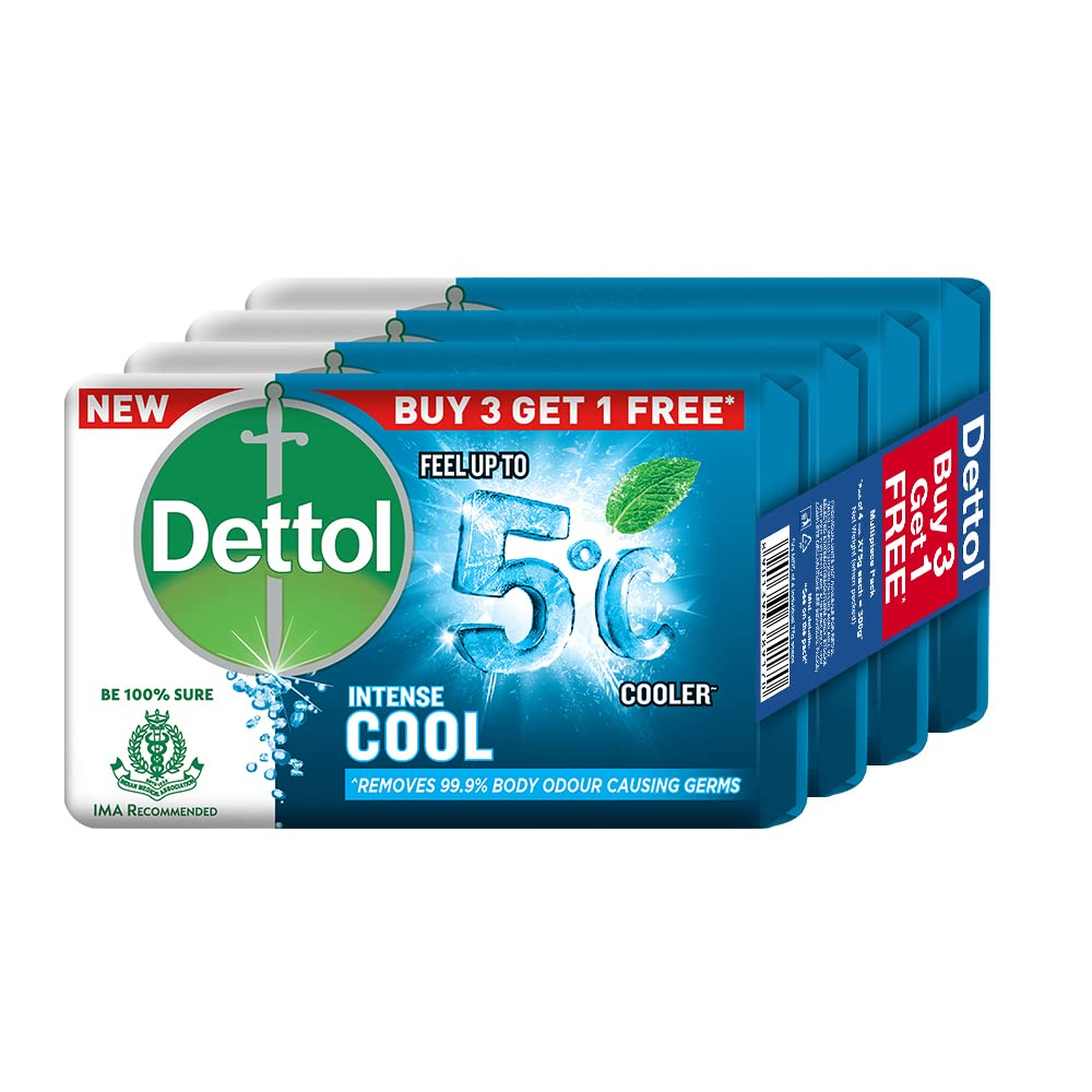 Dettol Intense Cool 75gm (Buy 3 Get 1 Free)