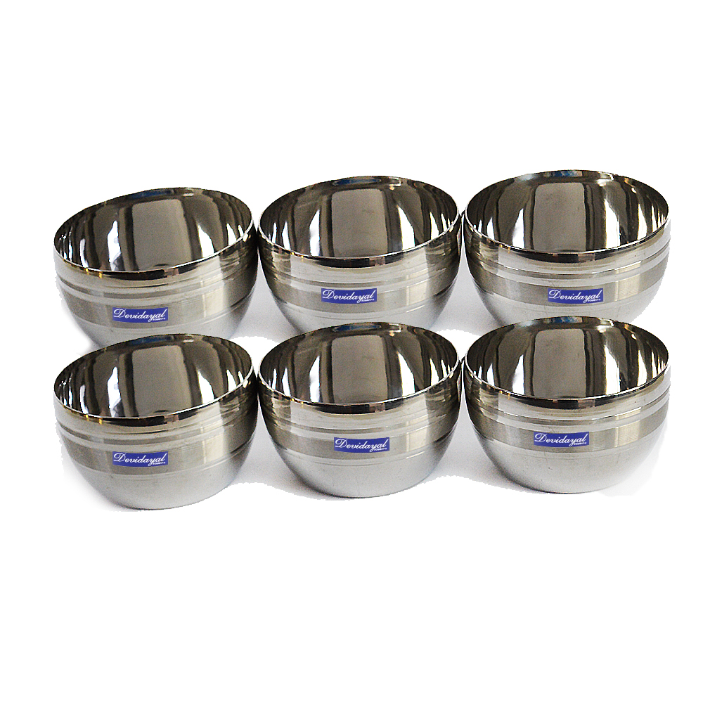Devidayal Stainless Steel Apple Ringer Bowl 5'5 ( 250 ml ) Set Of 6