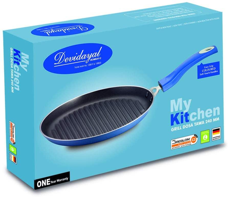 DeviDayal Grill Tawa Soft Touch Handle(Non Induction)240mm