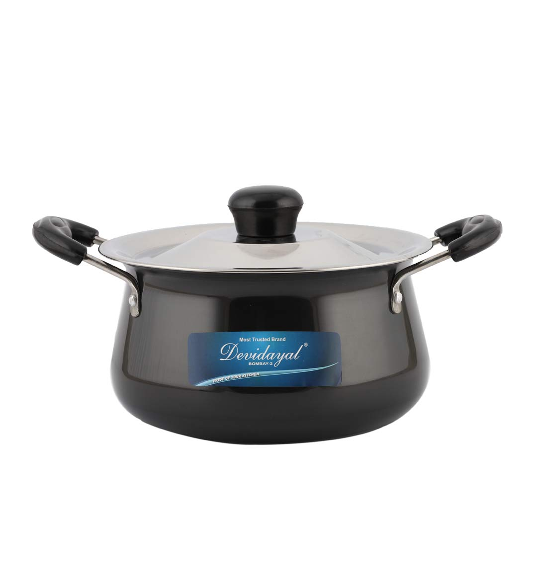 DeviDayal Hard Anodized Biryani Pot Handi with Lid 3.5ltr