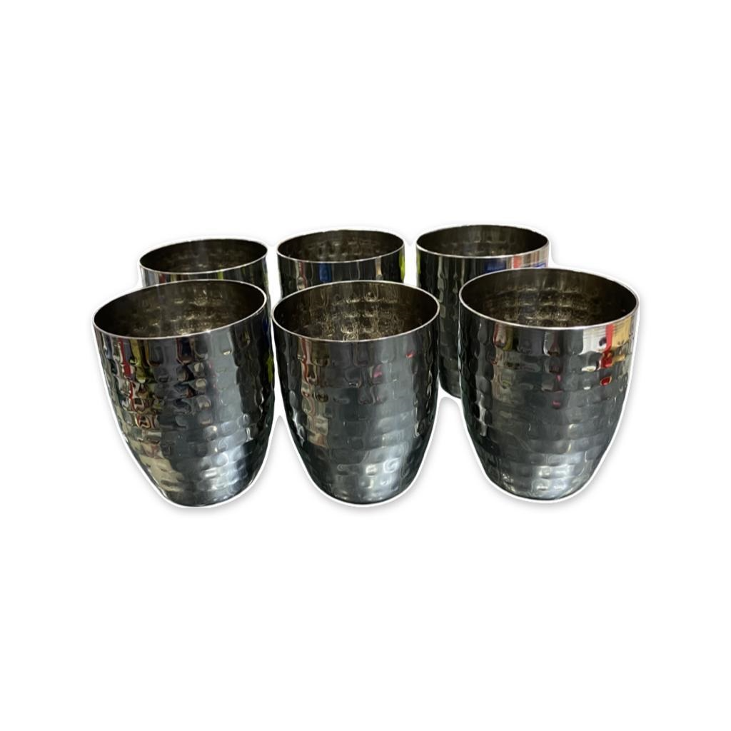 Devidayal Steel Glass Hamated Mathar Set of 6pcs