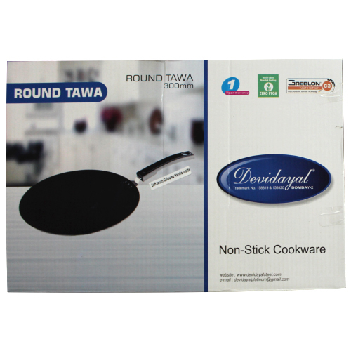 Devidayal Round Tawa with soft touch handle 300mm