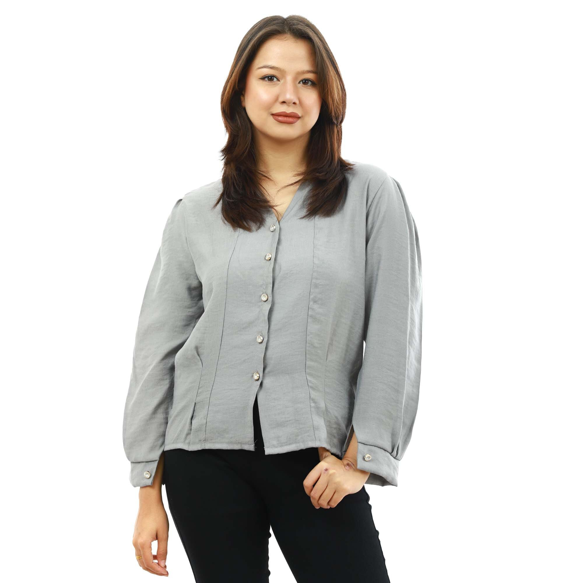 Grey Cotton Full Sleeve Outer For Women