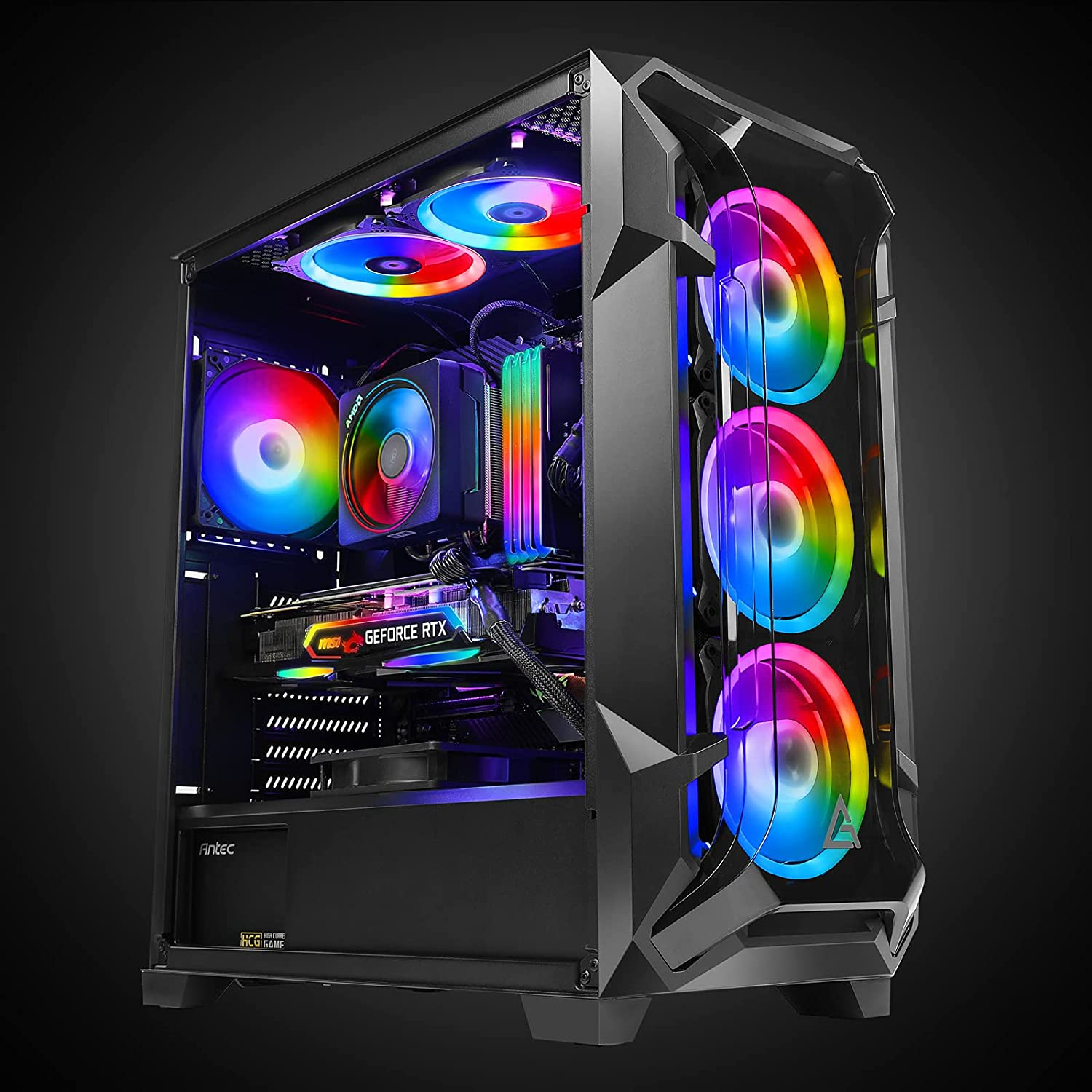 Antec Dark League DF600 Flux, Mid-Tower ATX Gaming Case-DF600