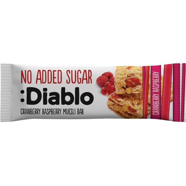 Diablo Cranberry & Raspberry No Added Sugar Muesli Bar 30G
