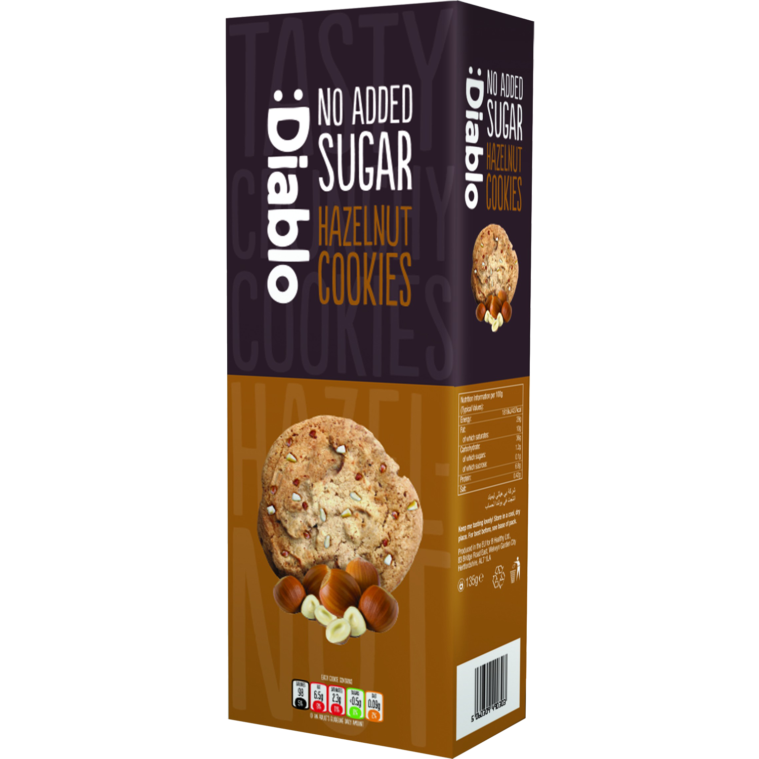 Diablo No Add Suger Hzlnut Cookies 135g