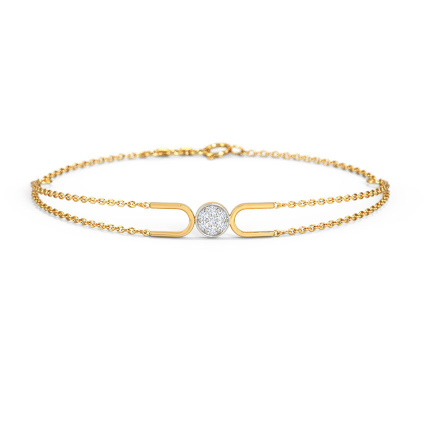 White Feathers Elia Hug Diamond Bracelet For Women