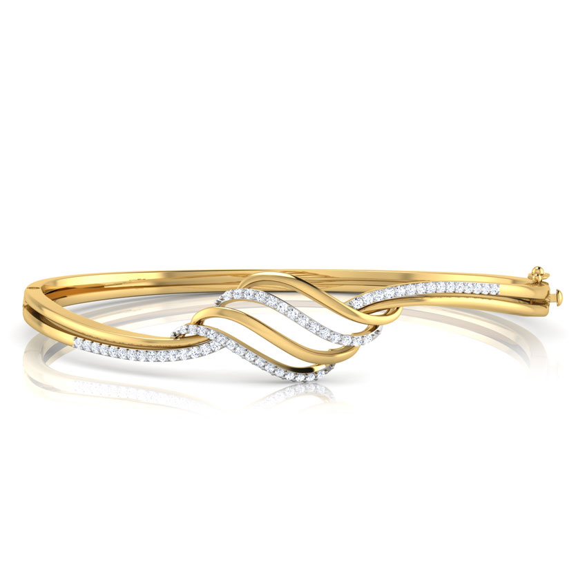 White Feathers Lorra Curved Diamond Bracelet For Women