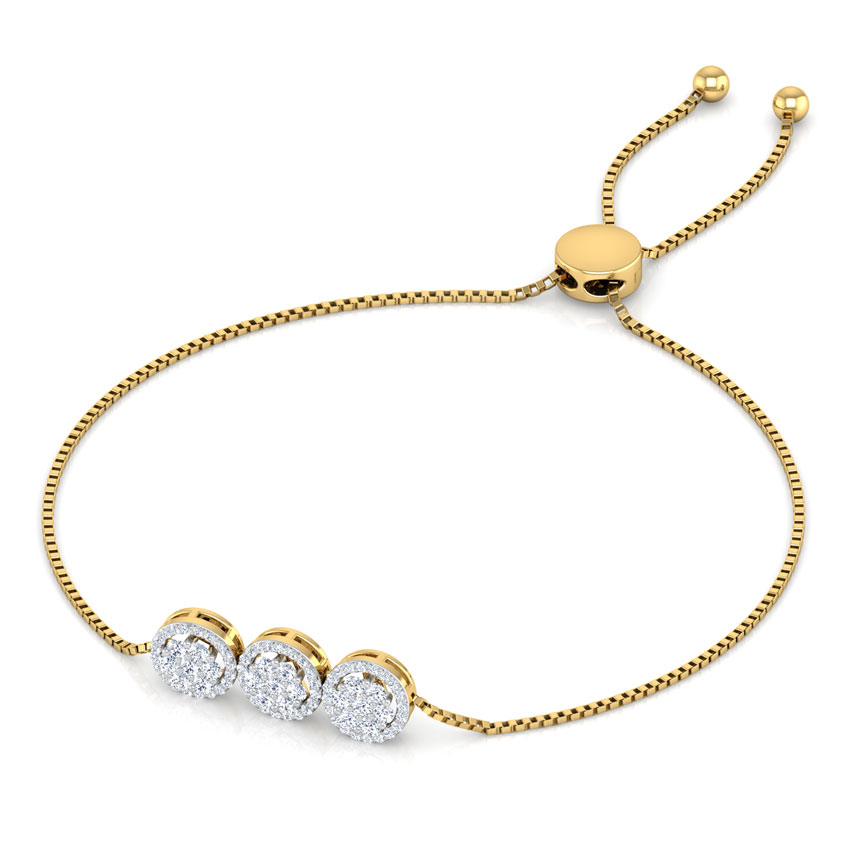 White Feathers Ahana Seven Stone Adjustable Diamond Bracelet For Women