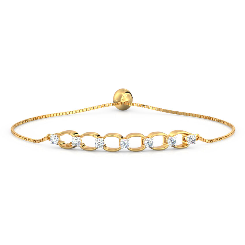 White Feathers Link Adjustable Diamond Bracelet For Women