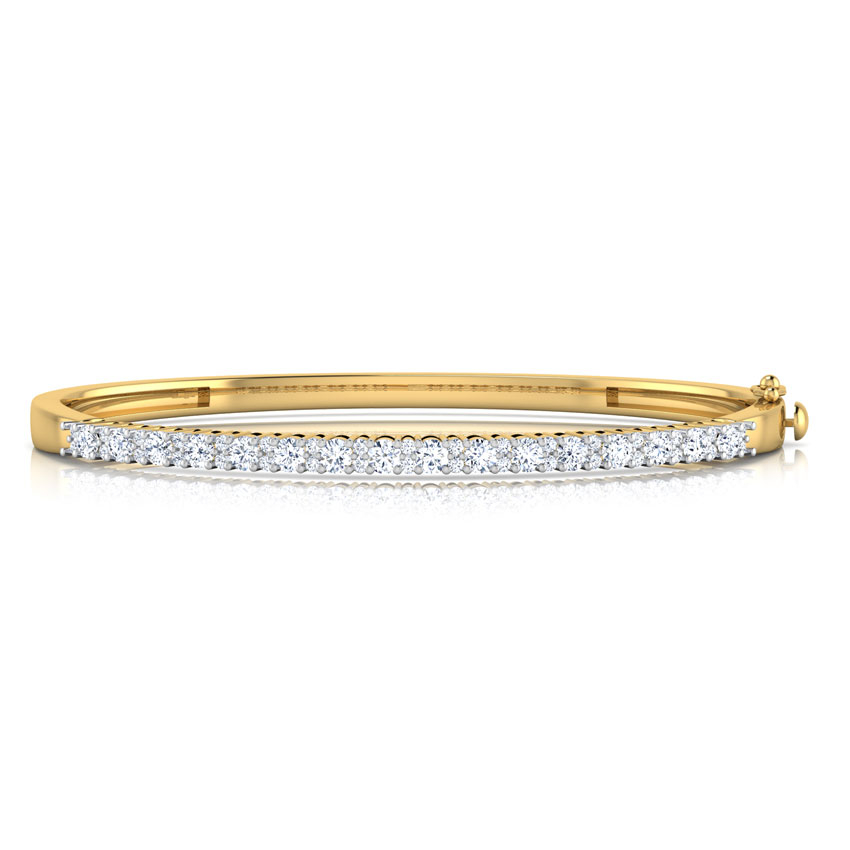 White Feathers Lican Sleek Row Diamond Bracelet For Women