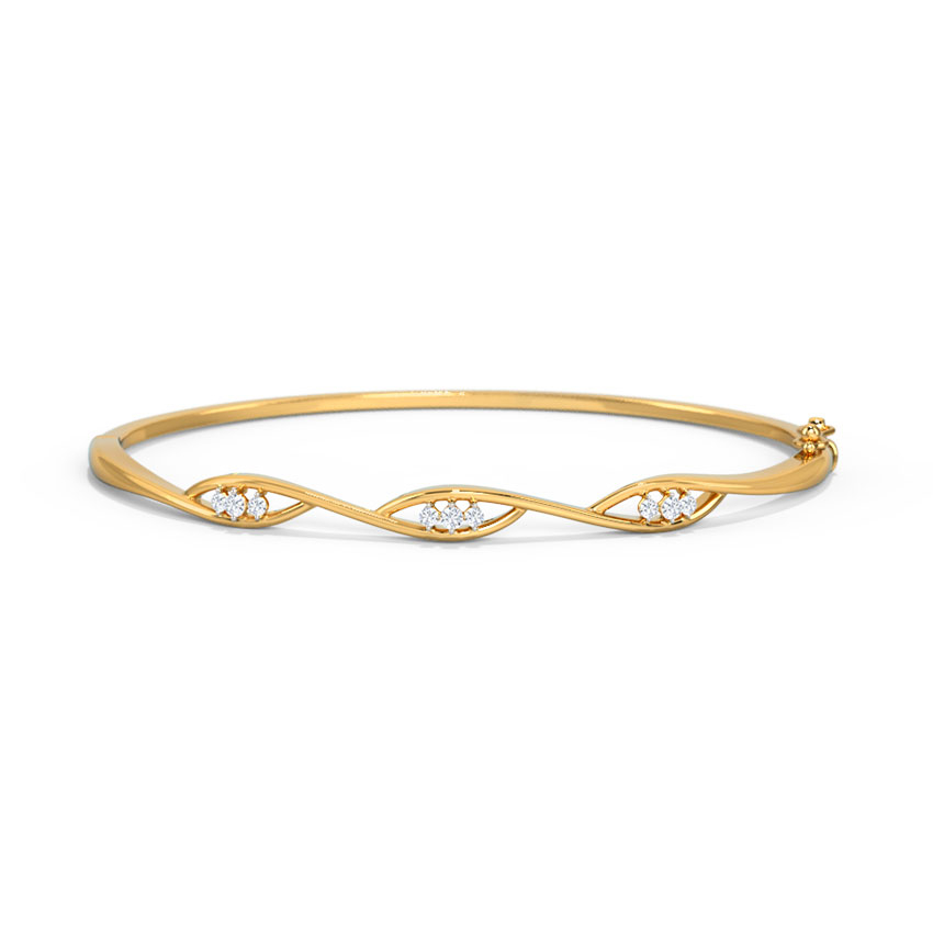 White Feathers Helix Diamond Bracelet For Women