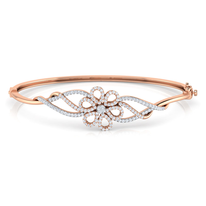 White Feathers Bloom Diamond Bracelet For Women