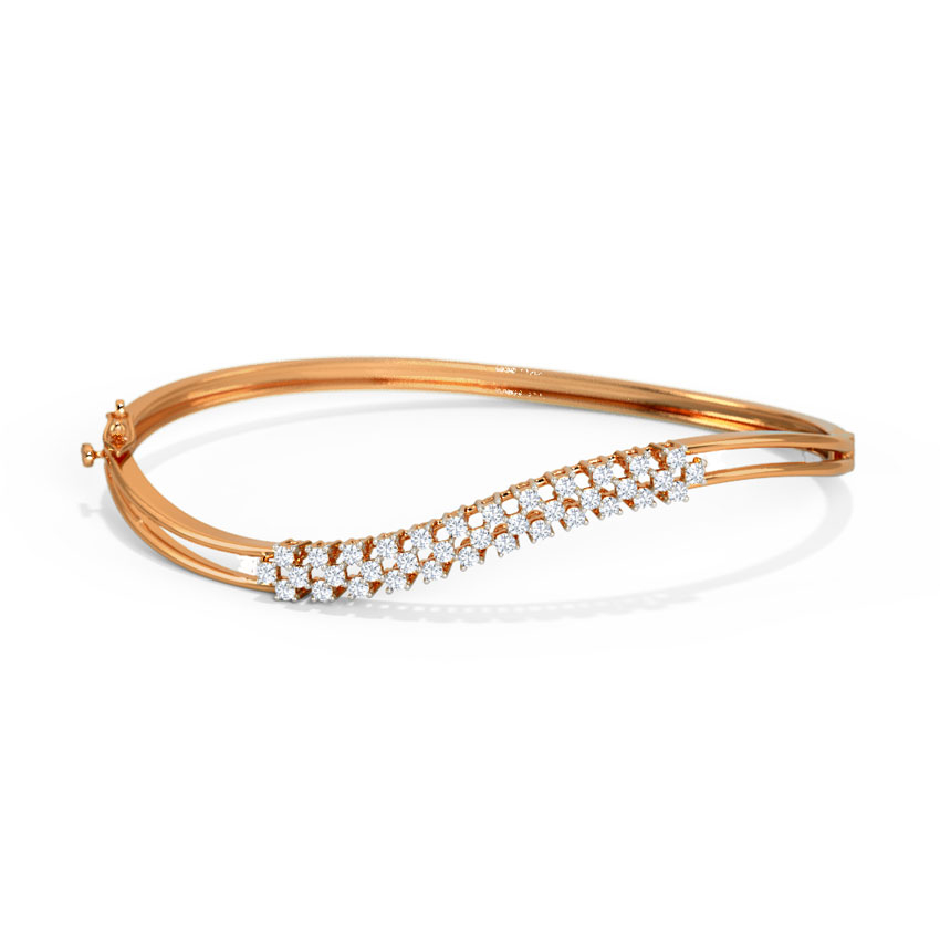 White Feathers Flexure Diamond Bracelet For Women