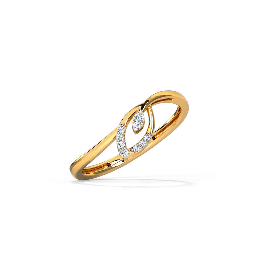 White Feathers Elegant Petal Diamond Ring For Women