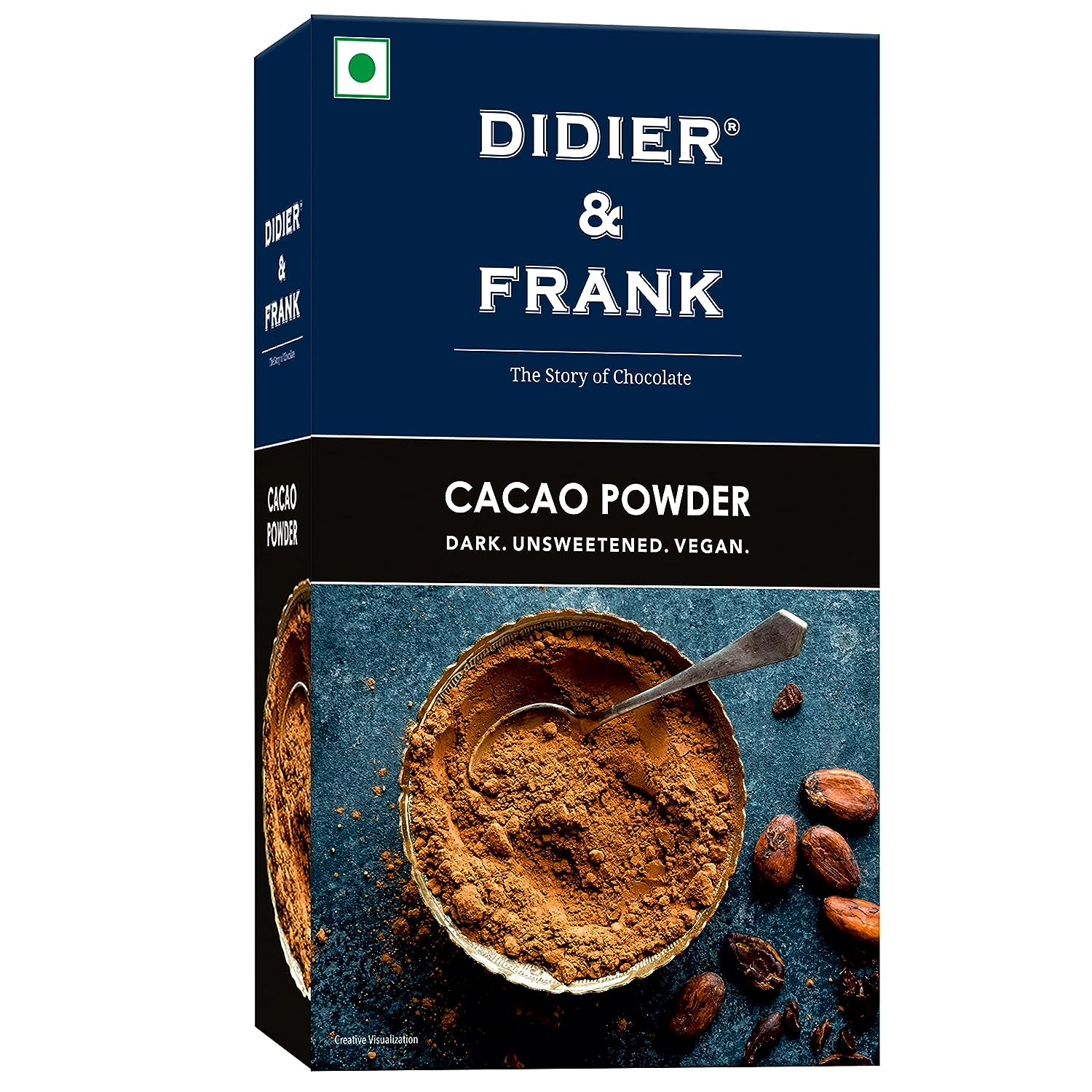 Didier & Frank Pure Cacao Powder, Unsweetened, Dark, Vegan, 100g (Use for Cake, Baking, Hot Chocolate, Milkshake)