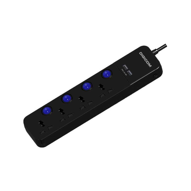 Digicom DG-S40 - 4 Port Universal Sockets | 2 Port USB Port