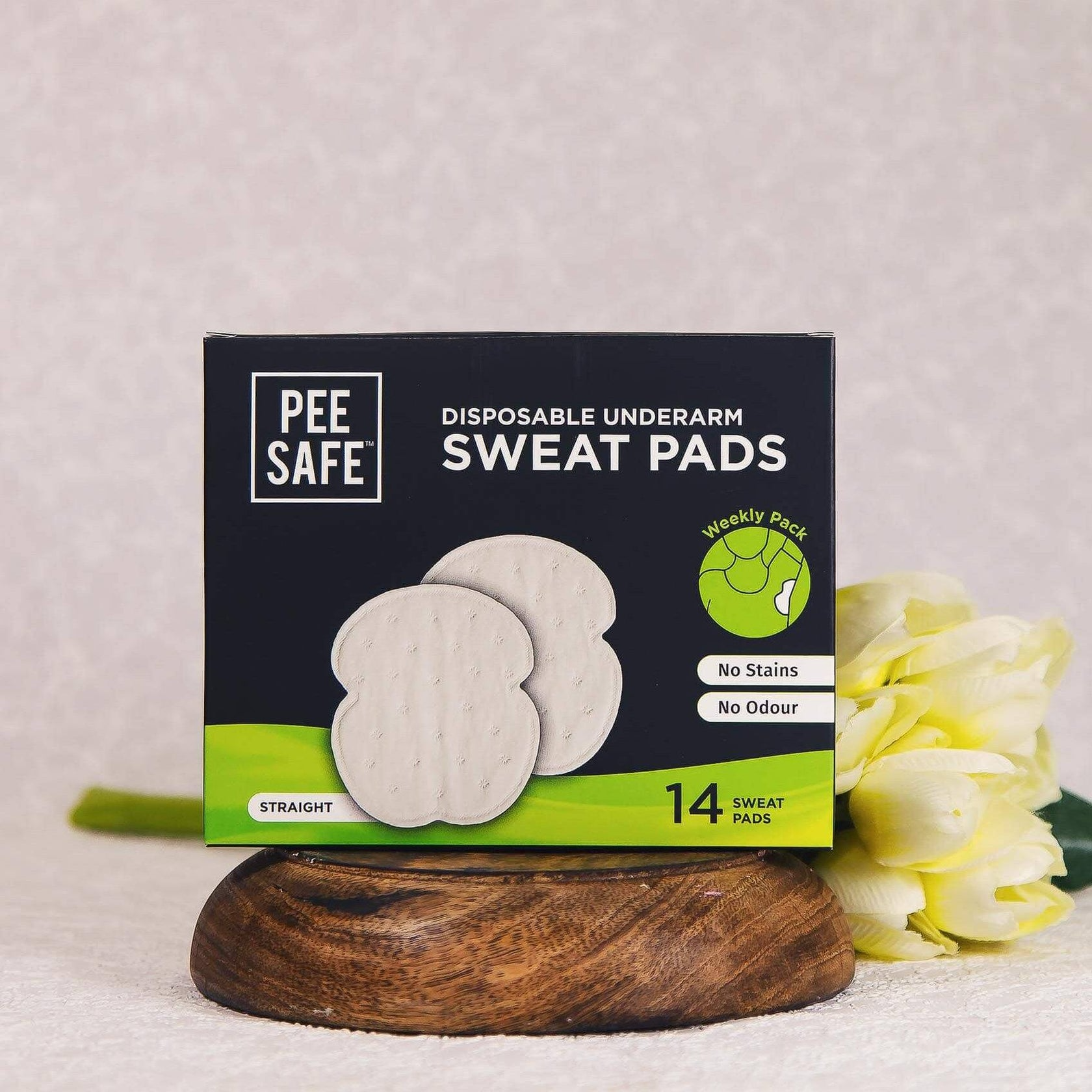 Pee Safe Disposable Underarm Sweat Pads Straight - 14 Pads