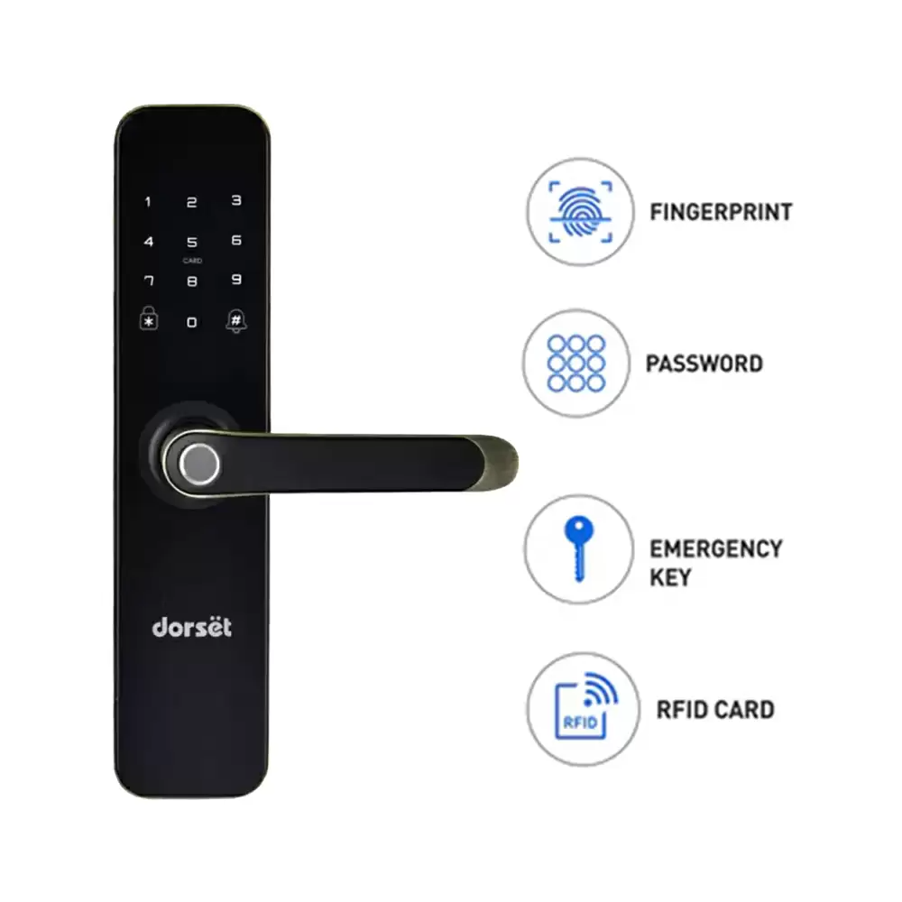 Dorset DG 201 Mpt - Digital Door Lock Mortise Smart Door Lock for Home With Fingerprint, Pin Code, RFID, Key Access