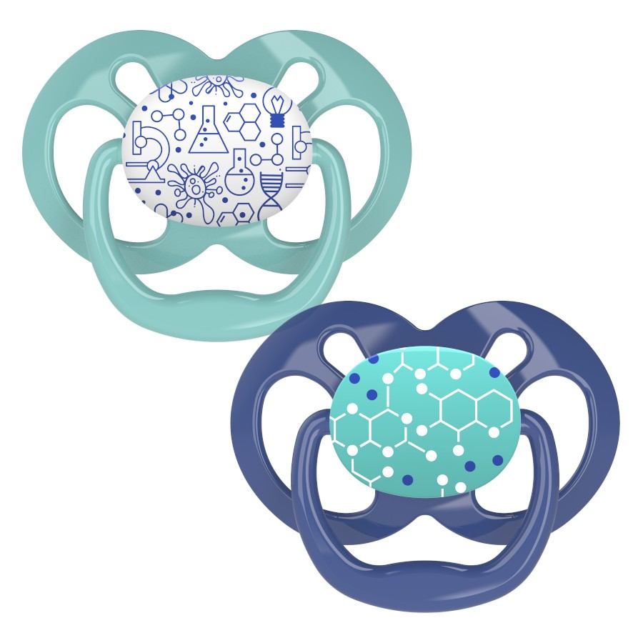 Dr Brown's PA12004-INTLX Advantage Pacifier - Stage 1 Blue Space 2 Pack