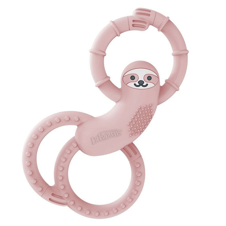 Dr Brown's Sloth Long Limbed Silicone Teether, Pink, CPKG TE010-INTL 3m+