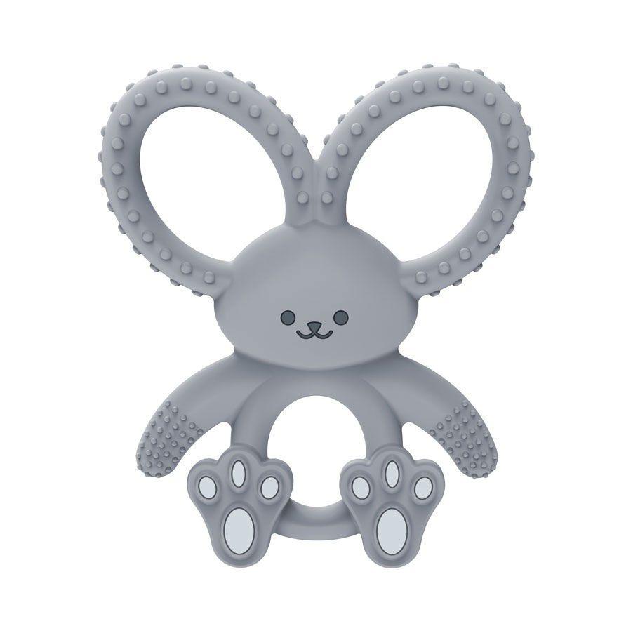 Dr Brown's Bunny Long Limbed Silicone Teether, Gray, CPKG TE022-INTL(3m+)
