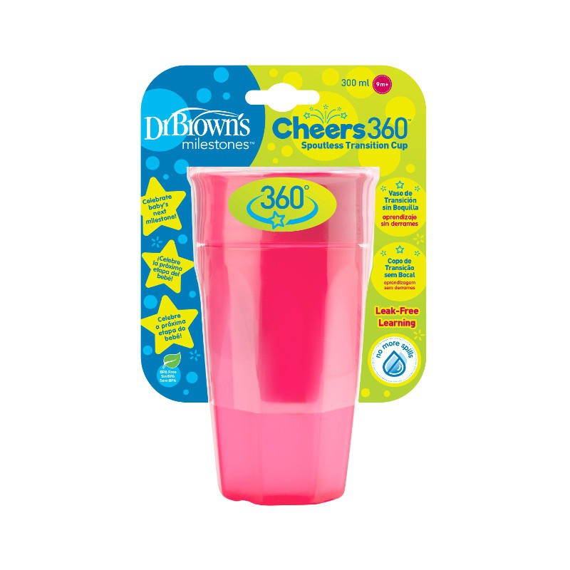 Dr Brown's TC01039-INTL Cheers 360 Cup 10/300 Ml Pink