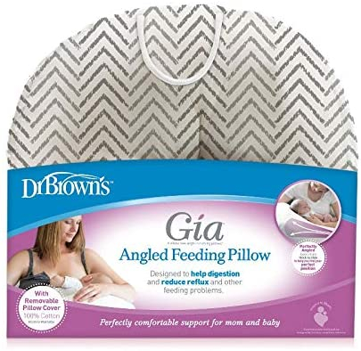 Dr. Brown's BF307 Gia Pillow With Cover, Gry Chevron