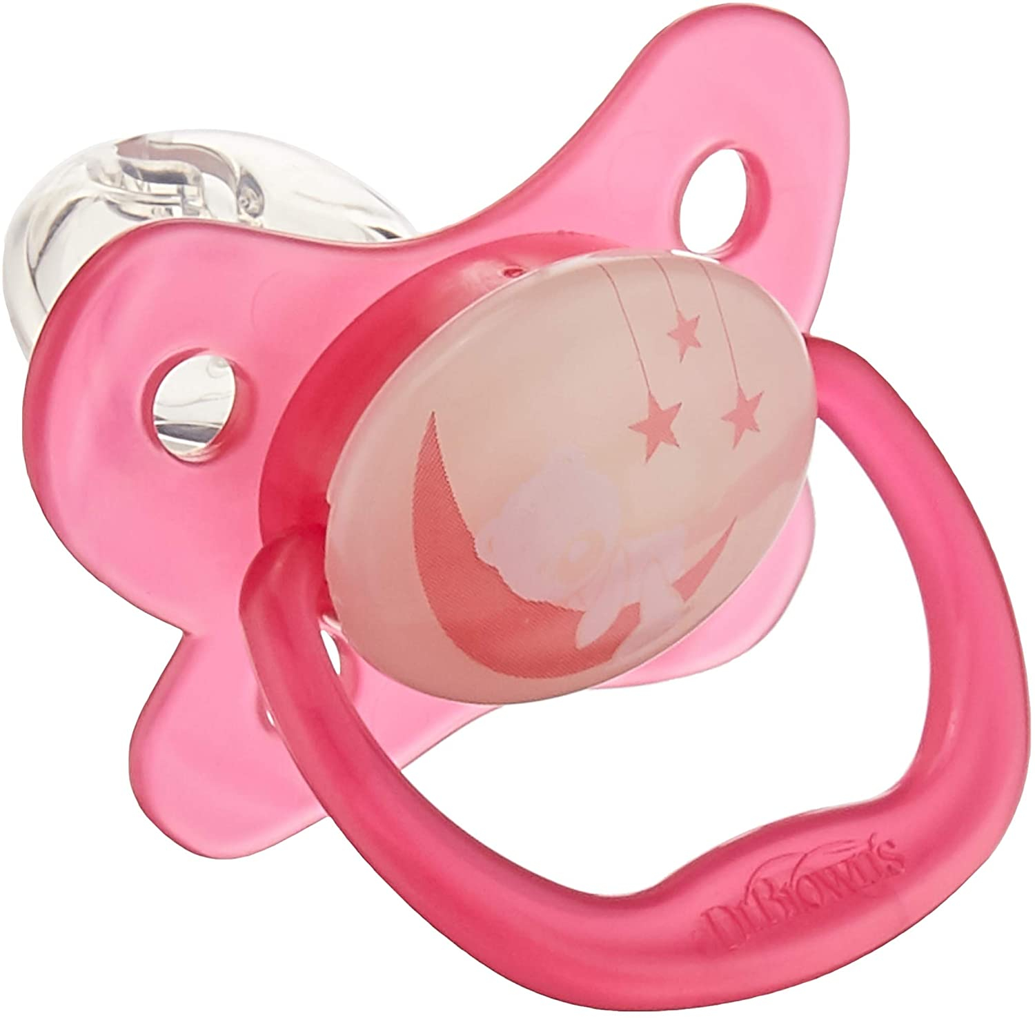 Dr Brown's PV31007-ES Prevent Glow In The Dark Butterfly Shield Pacifier - Stage 3 Pack 1