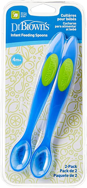 Dr Brown's TF201 Infant Feeding Spoon Blue, 2-Pack