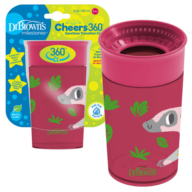 Dr Brown's 10 oz./300 mL Cheers 360° Red Drinking Cup TC01096