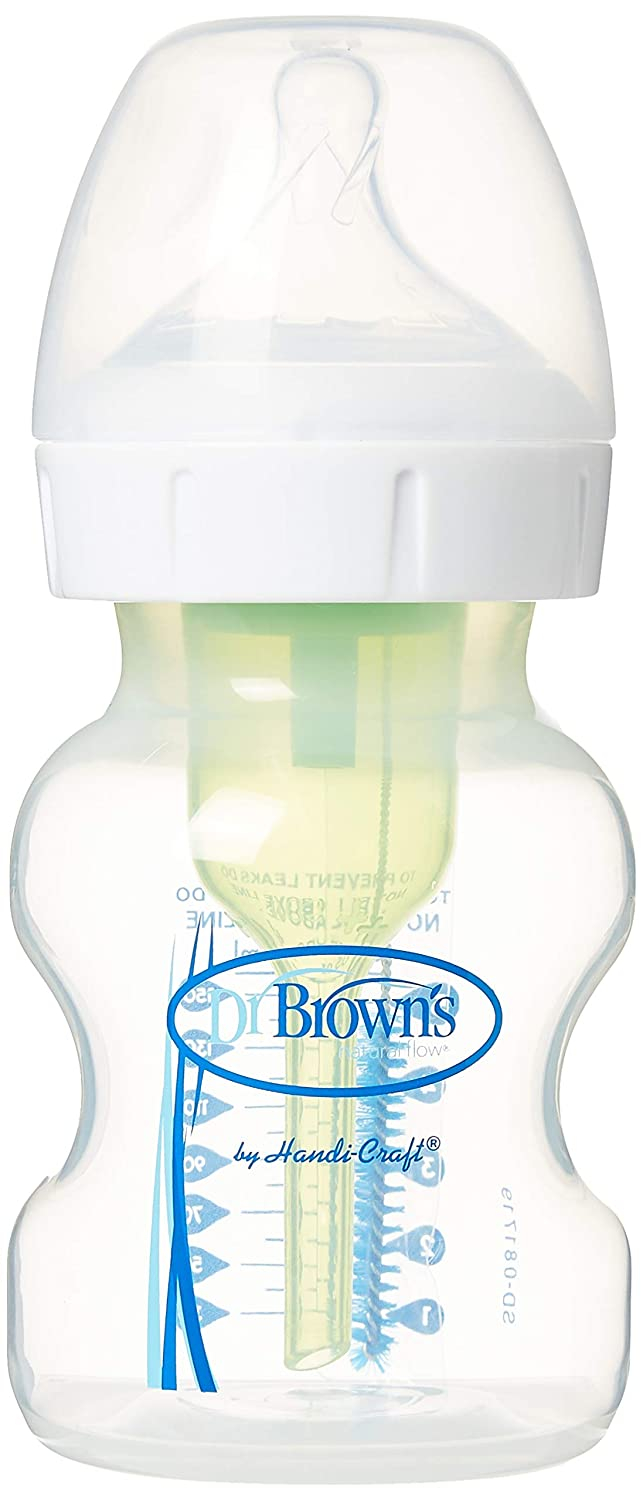 Dr Brown's WB51600-ESX 5oz/150 Ml Options Wide-Neck Baby Bottle 1 Pack