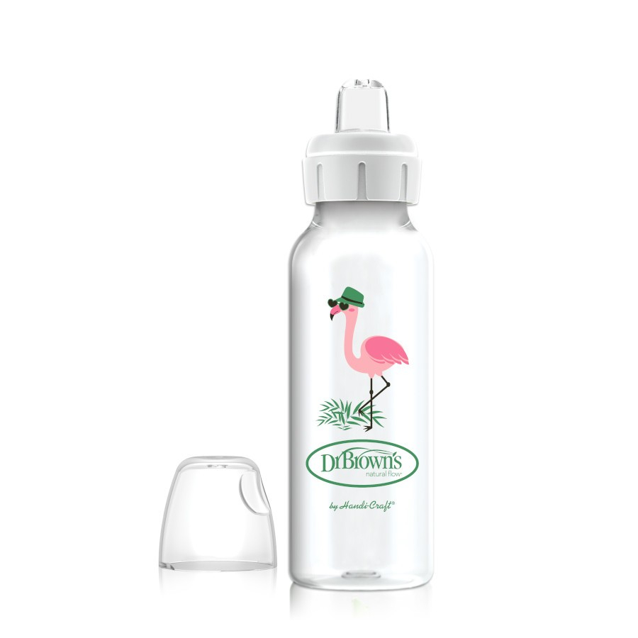 Dr. Brown’s SB81094-P12 8 oz/250 Ml PP Sippy Spout Bottle Flamingo