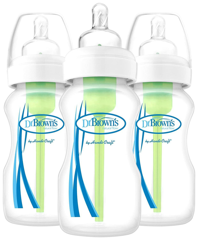 Dr. Brown’s WB93600-ESX 9 oz/270 ml Options+ Wide-Neck Glass Bottle PP 3-Pack