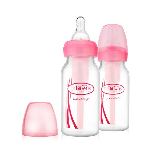 Dr. Brown's SB42305-ESX 4 oz/120 Ml PP Narrow Neck Options Bottle Pink 2 Pack