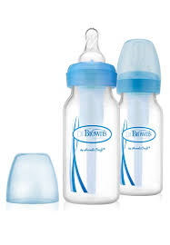 Dr. Brown's SB42405-ESX 4 oz/120 Ml PP Narrow Neck Options Bottle Blue 2 Pack