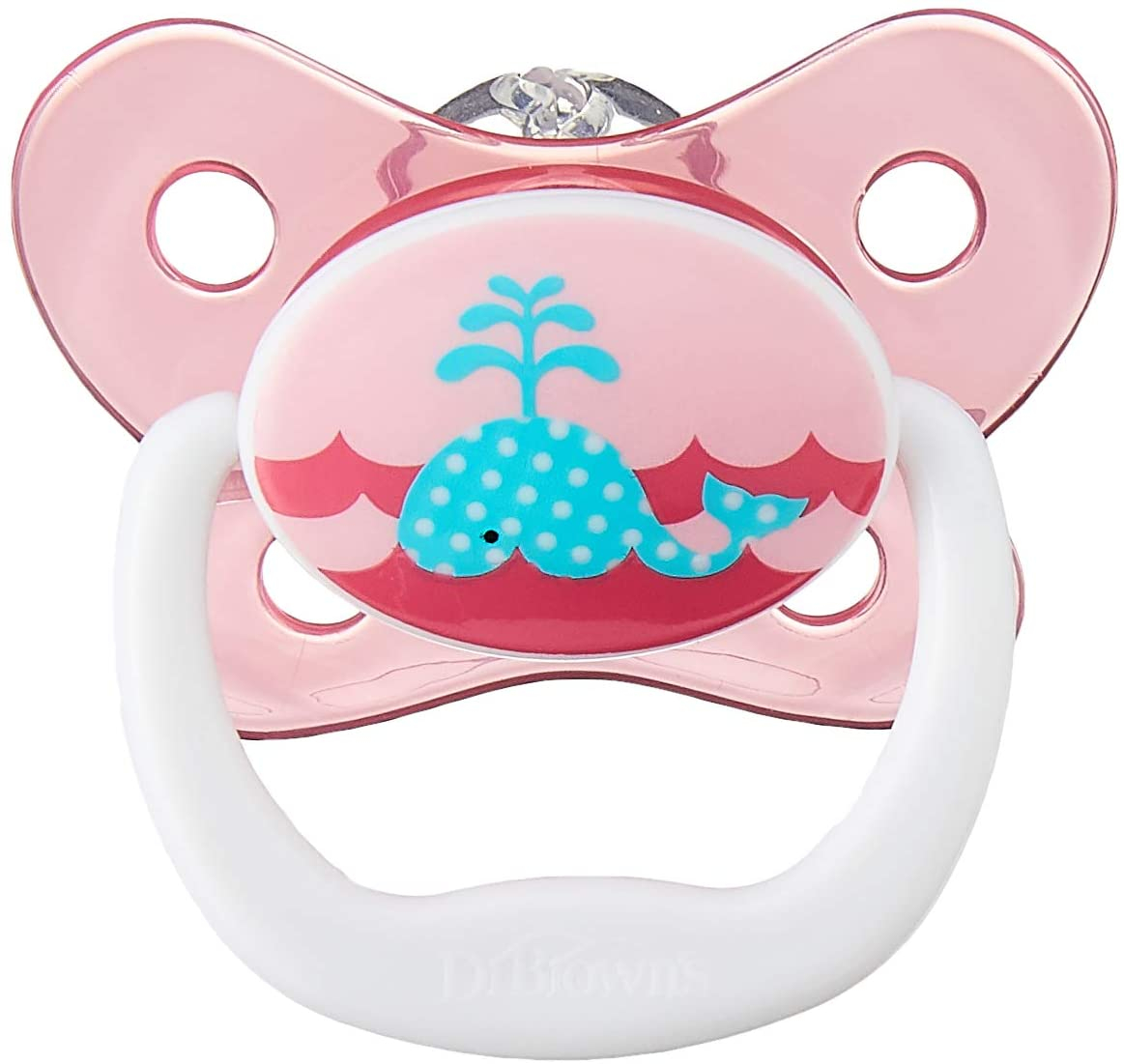 Dr Brown's PV11304-SPX Prevent Butterfly Shield Pacifier - Stage 1 * 0-6M - Pink, 1-Pack