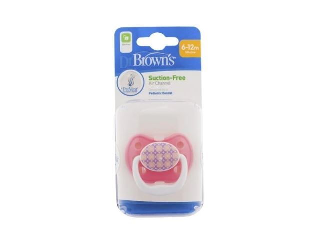 Dr. Brown's PV21307-GBX Prevent Classic Shield Pacifier Stage-2 6-12M Pink 1 Pack