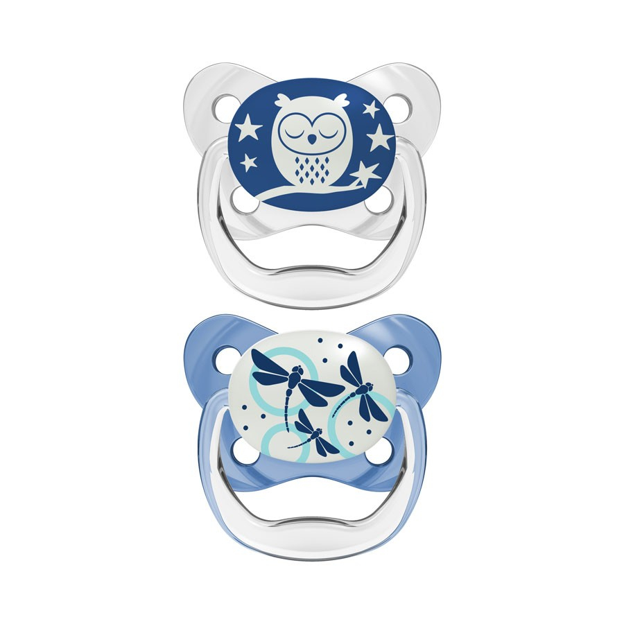 Dr. Brown’s PV12008-P4 PreVent Glow-in-the-Dark Pacifiers Stage1 Blue 2 Count