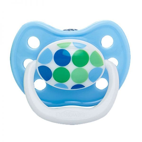 Dr. Brown's PV11408-GBX PreVent CLASSIC SHIELD Pacifier - Stage 1 * 0-6M - Blue, 1-Pack