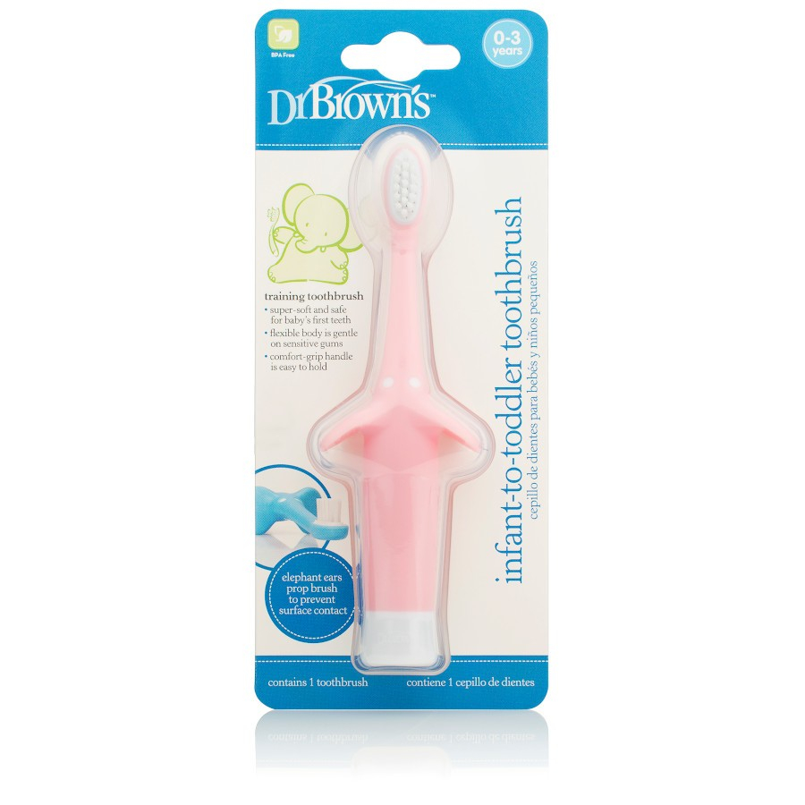 Dr. Brown’s HG013-p4 Infant-To-Toddler Toothbrush Elephant Pink