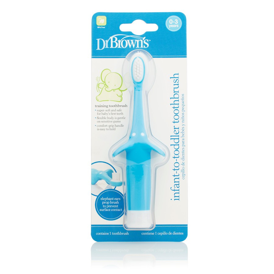 Dr. Brown’s HG014-p4 Infant-To-Toddler Toothbrush Elephant Blue